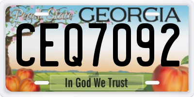GA license plate CEQ7092