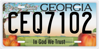 GA license plate CEQ7102