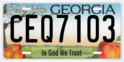 GA license plate CEQ7103