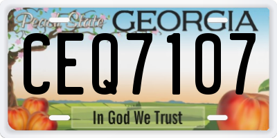 GA license plate CEQ7107