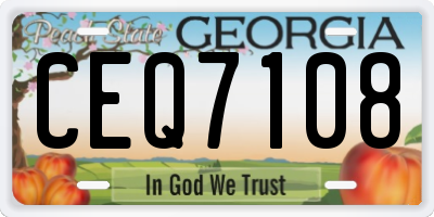 GA license plate CEQ7108