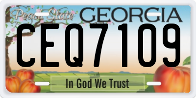 GA license plate CEQ7109