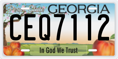 GA license plate CEQ7112