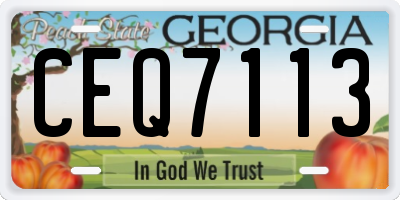 GA license plate CEQ7113