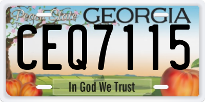 GA license plate CEQ7115