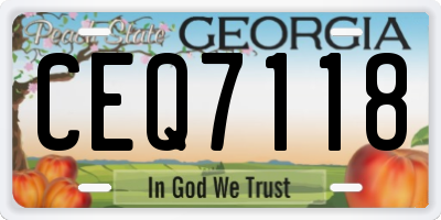 GA license plate CEQ7118
