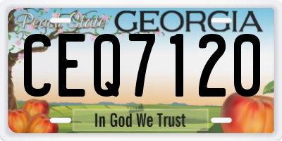 GA license plate CEQ7120