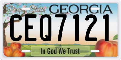 GA license plate CEQ7121