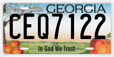 GA license plate CEQ7122