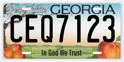 GA license plate CEQ7123