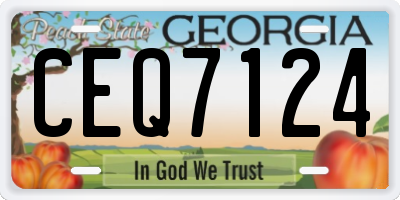GA license plate CEQ7124