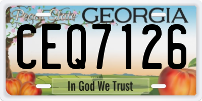 GA license plate CEQ7126