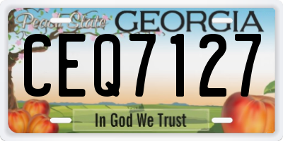 GA license plate CEQ7127