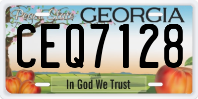 GA license plate CEQ7128