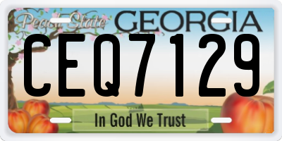 GA license plate CEQ7129