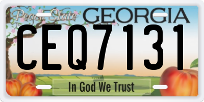GA license plate CEQ7131