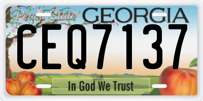 GA license plate CEQ7137