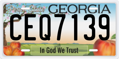 GA license plate CEQ7139