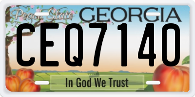 GA license plate CEQ7140
