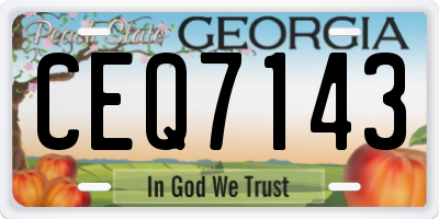 GA license plate CEQ7143