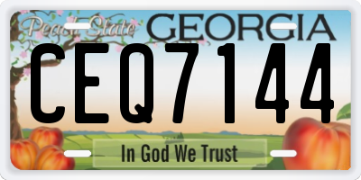 GA license plate CEQ7144