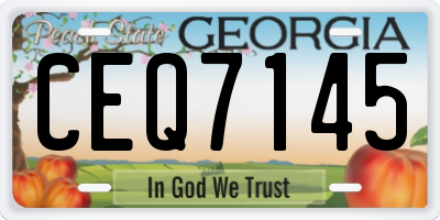 GA license plate CEQ7145