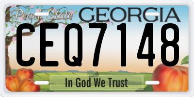 GA license plate CEQ7148