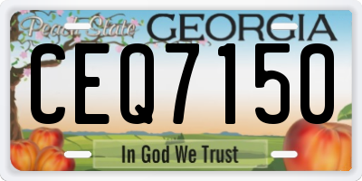 GA license plate CEQ7150