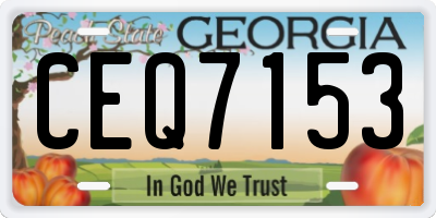GA license plate CEQ7153