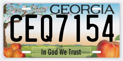 GA license plate CEQ7154