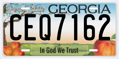 GA license plate CEQ7162