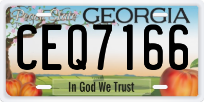 GA license plate CEQ7166