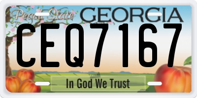 GA license plate CEQ7167