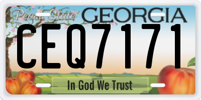 GA license plate CEQ7171