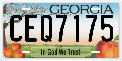 GA license plate CEQ7175