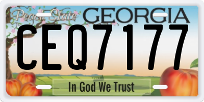 GA license plate CEQ7177