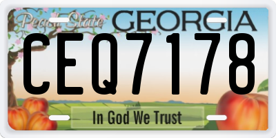 GA license plate CEQ7178