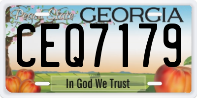GA license plate CEQ7179