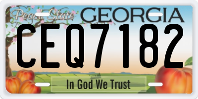 GA license plate CEQ7182