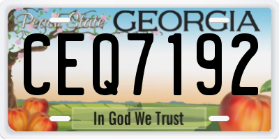 GA license plate CEQ7192