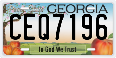 GA license plate CEQ7196