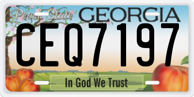 GA license plate CEQ7197