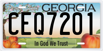 GA license plate CEQ7201