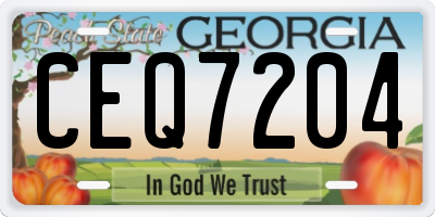 GA license plate CEQ7204