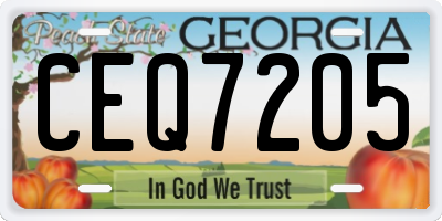 GA license plate CEQ7205