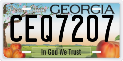 GA license plate CEQ7207