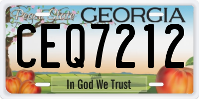 GA license plate CEQ7212