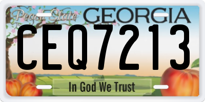 GA license plate CEQ7213