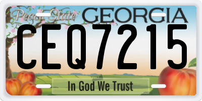 GA license plate CEQ7215
