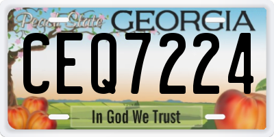 GA license plate CEQ7224